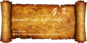 Germányi Kázmér névjegykártya